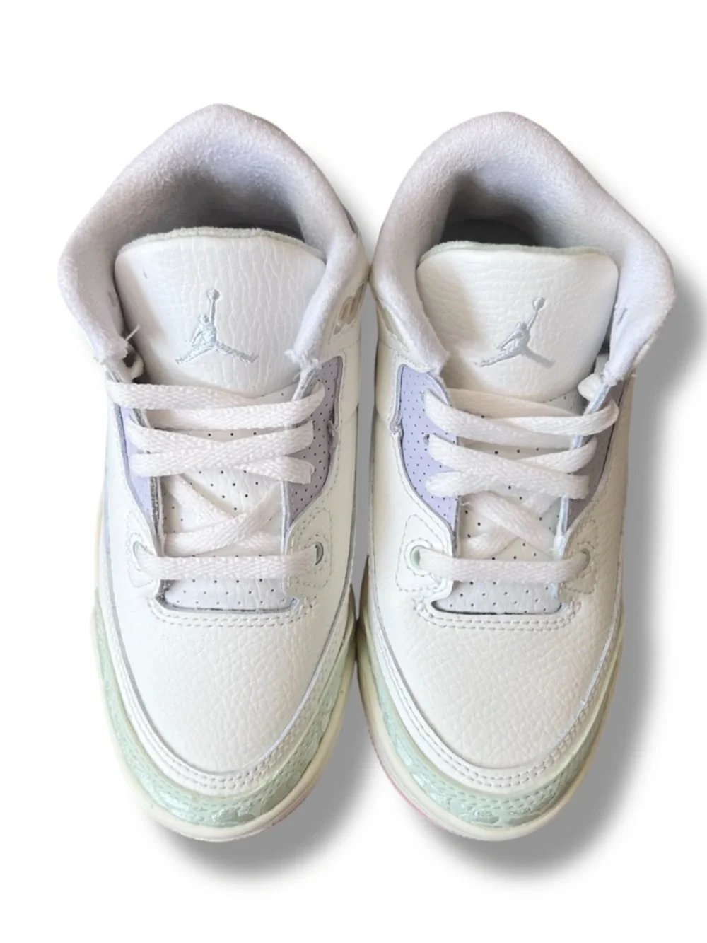 Jordan Kids Retro 3 OG (PS) color SAIL/AURA-JADE AURA Size: 11c - Picture 2 of 10